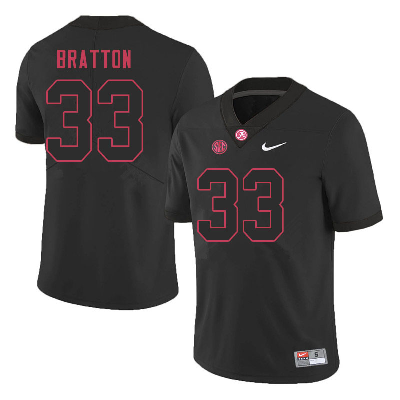 Men #33 Jackson Bratton Alabama Crimson Tide College Football Jerseys Sale-Black